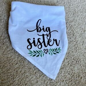 White 'Big Sister' Dog Bandana